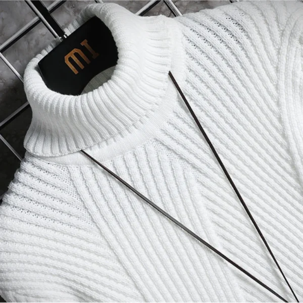 Mens Casual Turtleneck Pullover Sweater - Image 6