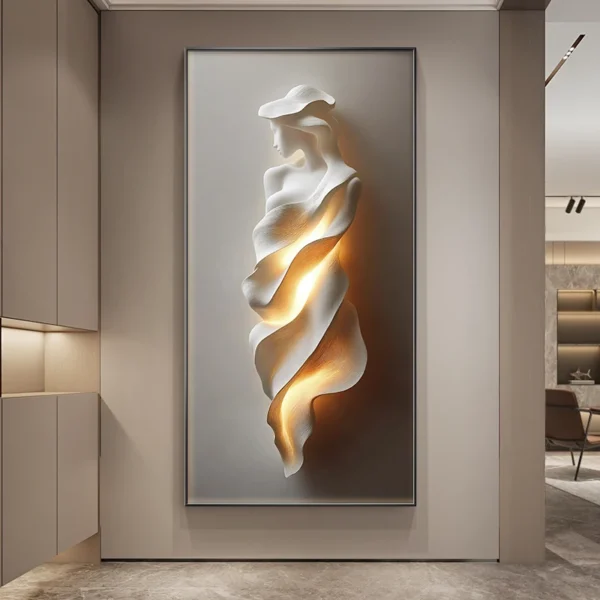 Minimally Abstract Entrance Decoration Painting Wall Lamp Led