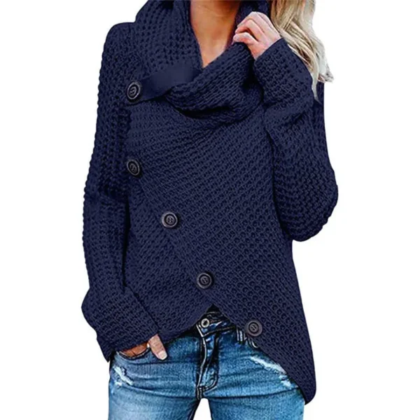 Five Button Cardigan Coats Oversized Women - Image 4