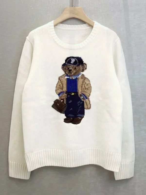 Women's Jacquard Bear Sweater - Image 2