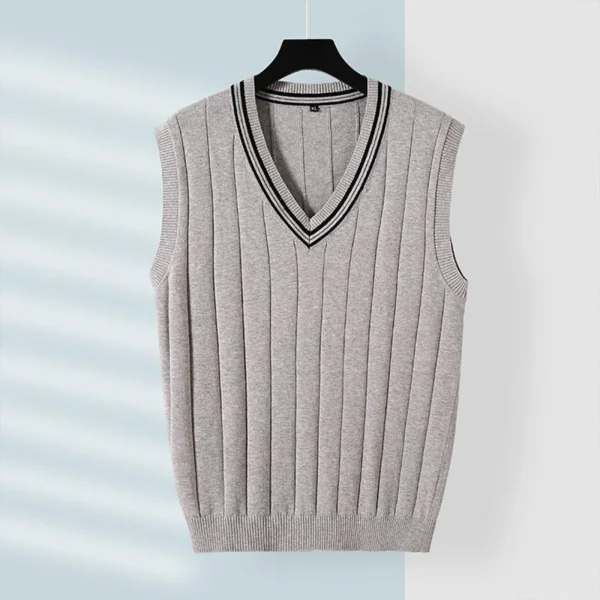 Winter Casual Sweater Vest Slim Fit Men - Image 3