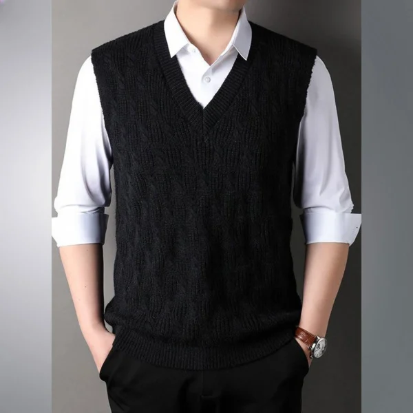 V Neck Warm Sweater for Men - Image 2