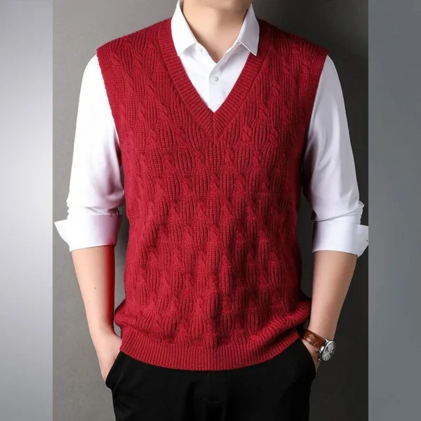 V Neck Warm Sweater for Men - Image 4