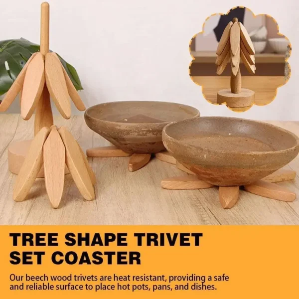 Tree Shape Black Walnut Table Mat Holders - Image 5