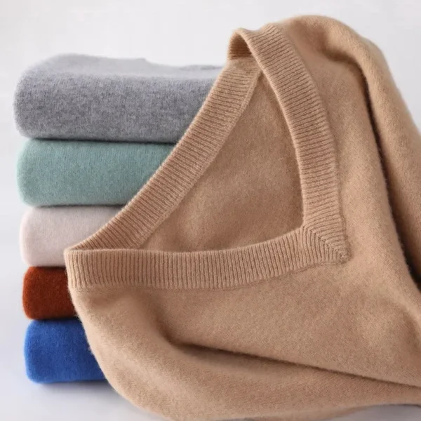 Men's Sweaters V-neck Cashmere - Image 6