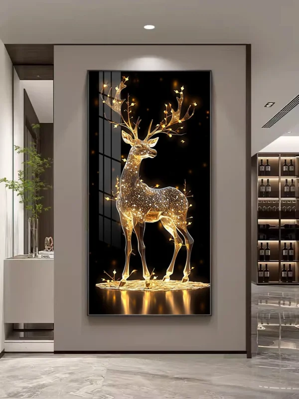 Deer Led Crystal Porcelain Wall Lamp - Image 2