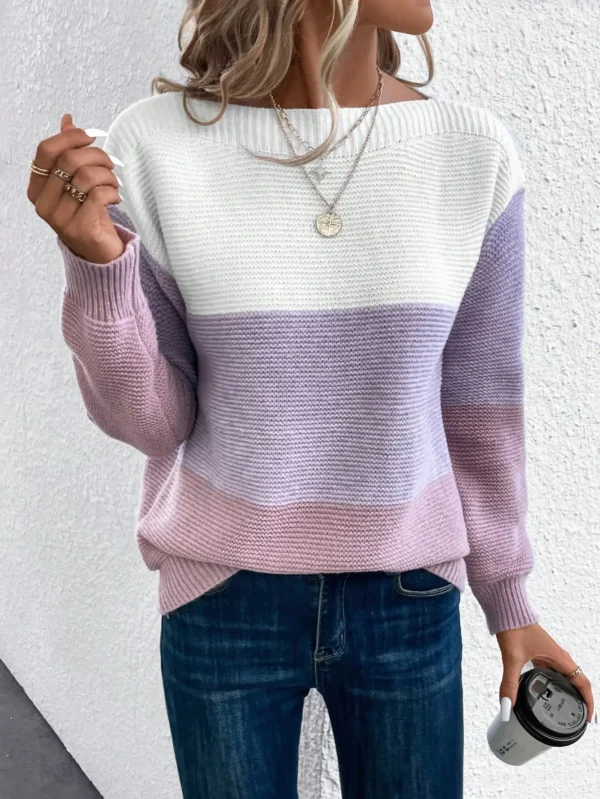 Three-color Patchwork Sweater Women