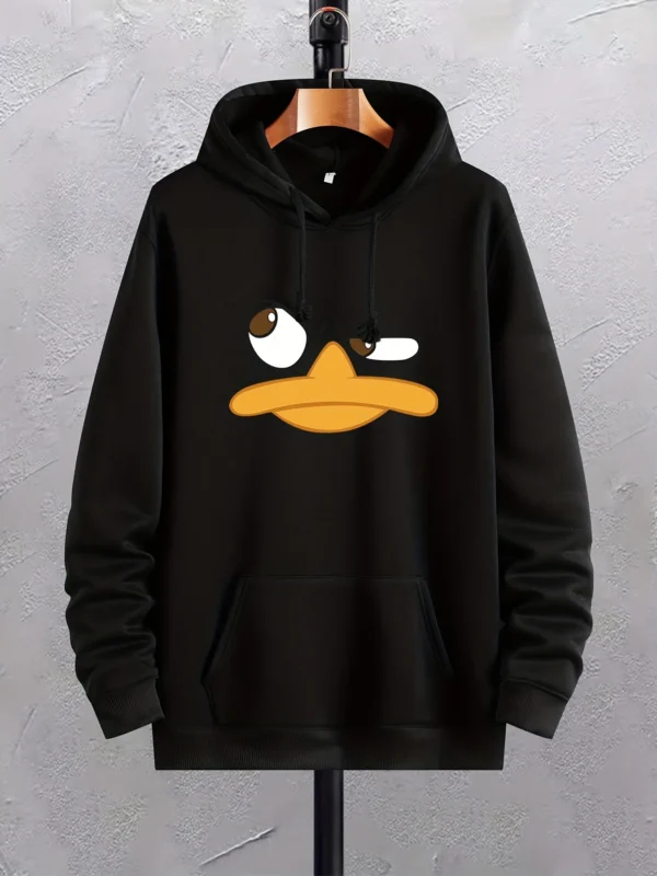 Cartoon Duck Print Hoodies For Men