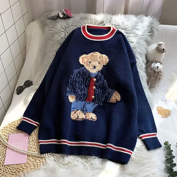 Lazy Knitwear Bear Loose Jersey Women - Image 2