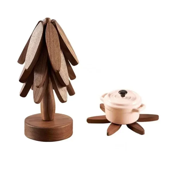 Tree Shape Black Walnut Table Mat Holders - Image 2