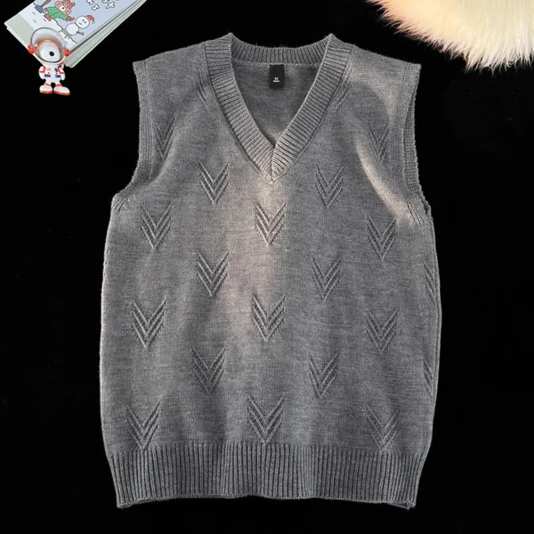 Men's Winter Warm V-Neck Knit Sweater Vests - Image 4