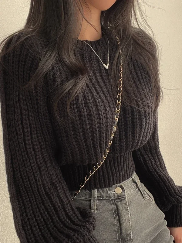 Loose Vintage Lantern Long Sleeve Women Sweater - Image 6