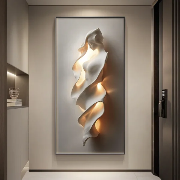 Minimally Abstract Entrance Decoration Painting Wall Lamp Led - Image 5