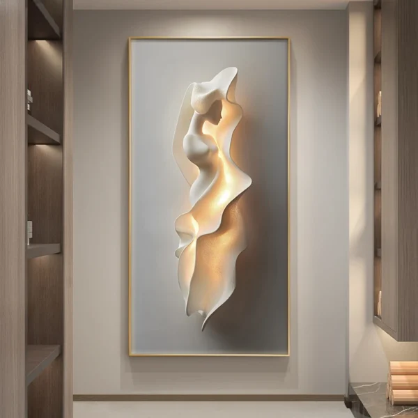 Minimally Abstract Entrance Decoration Painting Wall Lamp Led - Image 4