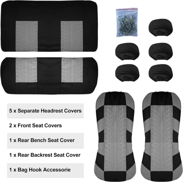 Car Seat Covers Full Set Front & Rear - Image 6