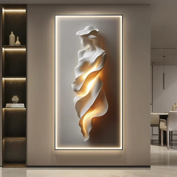 Minimally Abstract Entrance Decoration Painting Wall Lamp Led - Image 2