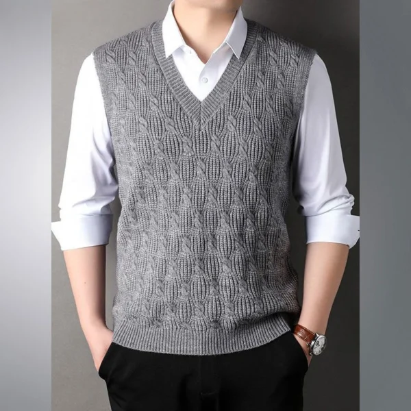 V Neck Warm Sweater for Men - Image 3