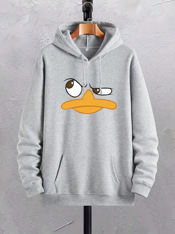 Cartoon Duck Print Hoodies For Men - Image 3