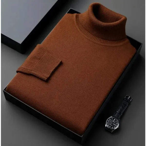 Anti-pilling High Quality Knitted Turtleneck Sweater Men - Image 3