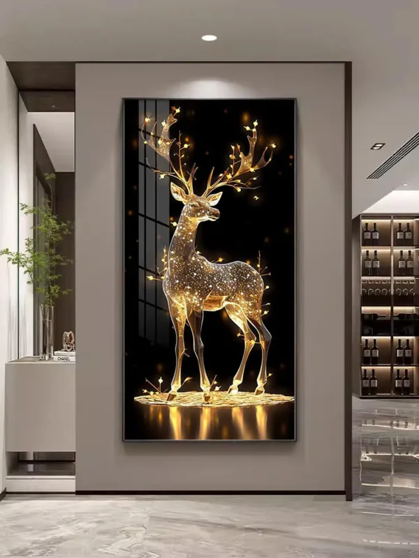 Deer Led Crystal Porcelain Wall Lamp