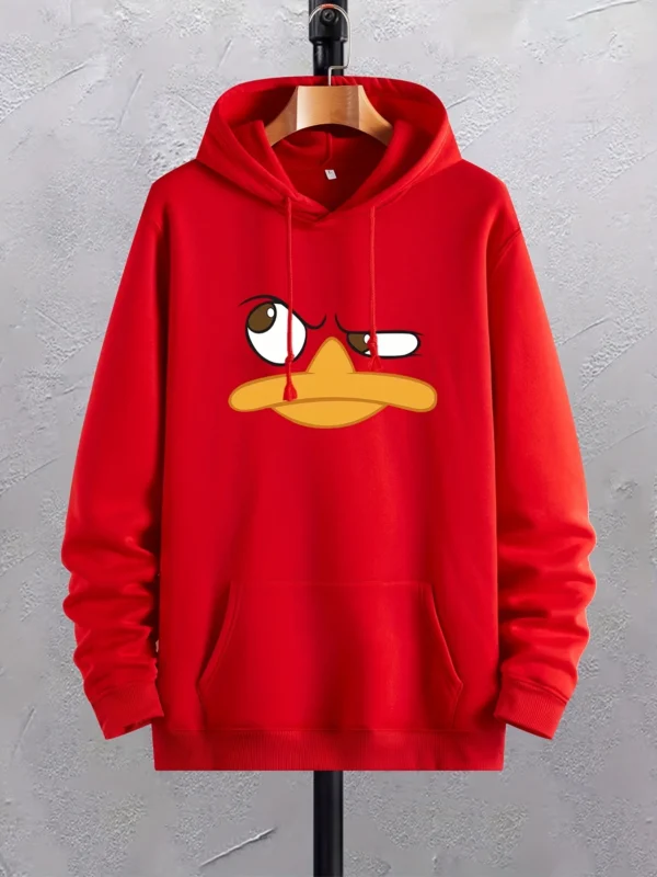 Cartoon Duck Print Hoodies For Men - Image 4