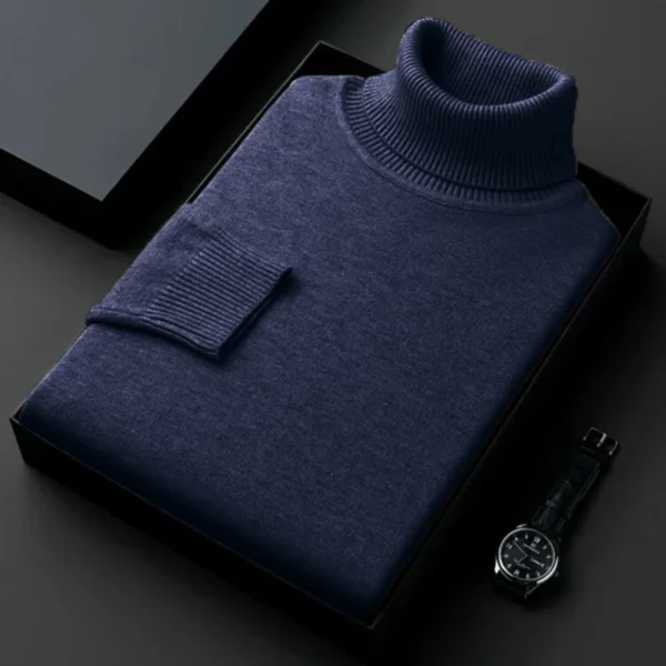 Anti-pilling High Quality Knitted Turtleneck Sweater Men - Image 2