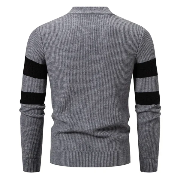 Men's New Autumn and Winter Casual Warm Color Block Sweater - Image 3