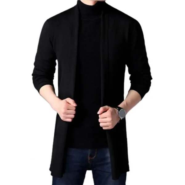 Men Winter Knitted Sweater Coat - Image 3