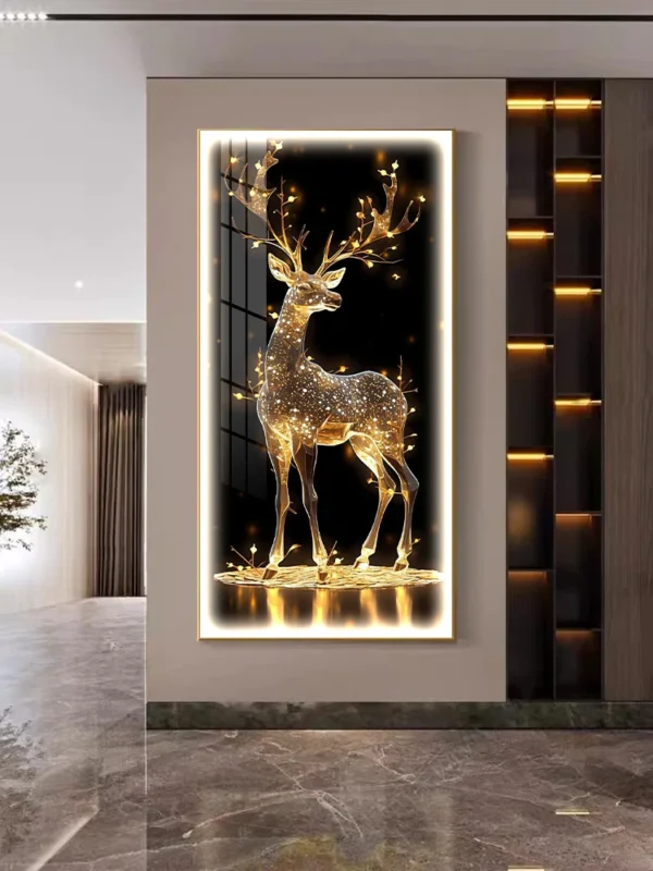 Deer Led Crystal Porcelain Wall Lamp - Image 3